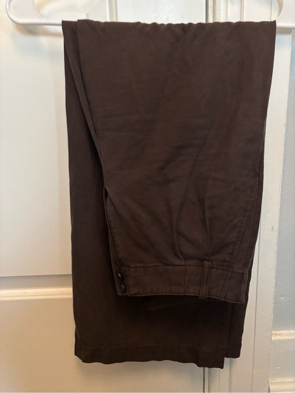 Petite Harlow Wide-Leg Brown Women's Pants - Picture 5 of 7